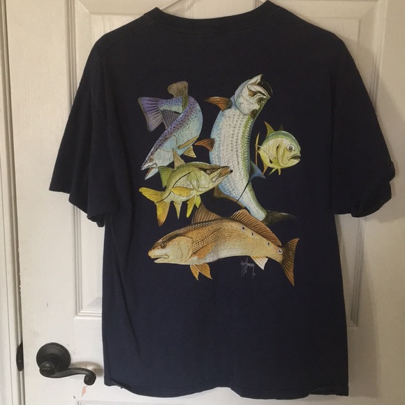 Guy Harvey original T-shirt w/pocket. Size Large. - Picture 2 of 4